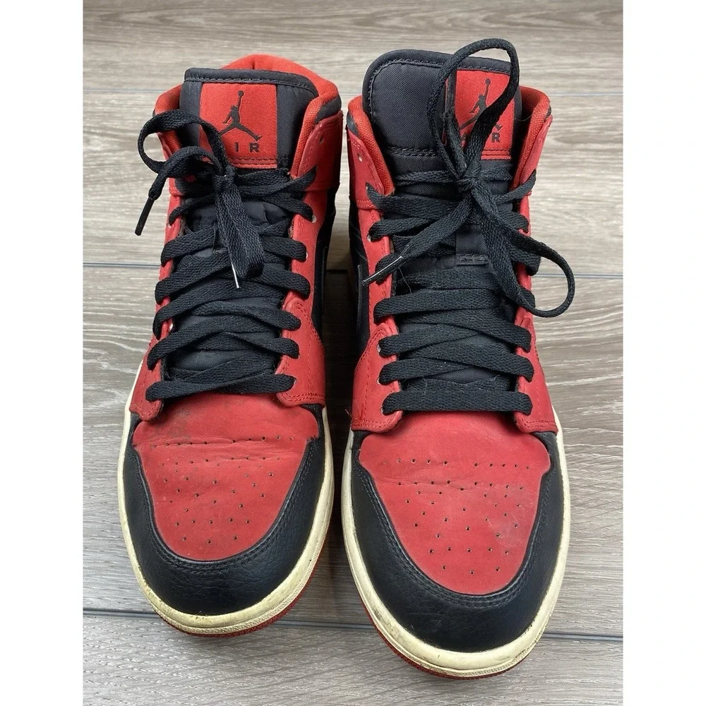 Nike‎ Air Jordan 1 Mid Bred Black Red Mens Size 10 554724-005